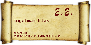 Engelman Elek névjegykártya